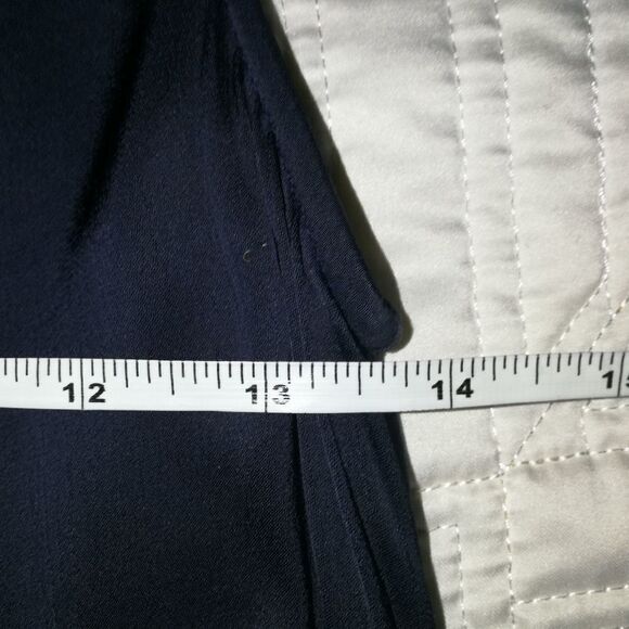 MASSIMO DUTTI Navy Lightweigth Flowy Faux Wrap V Neck Tank Top Size 8 - Picture 7 of 11